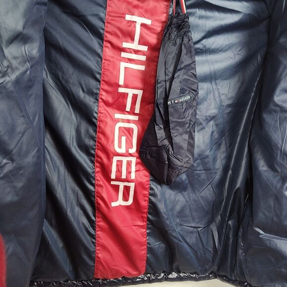 Tommy Hilfiger Puffer Coat Men's XL Navy Blue Full-Zip Hooded Insulated - Picture 9 of 13